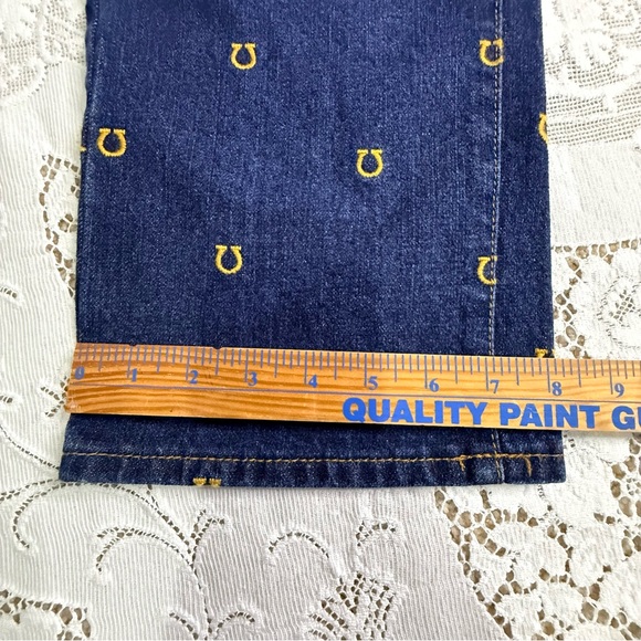 BDG High Waist Baggy Horseshoe Embroidered Dark Wash Cowboy Jeans size 27 - Picture 16 of 16